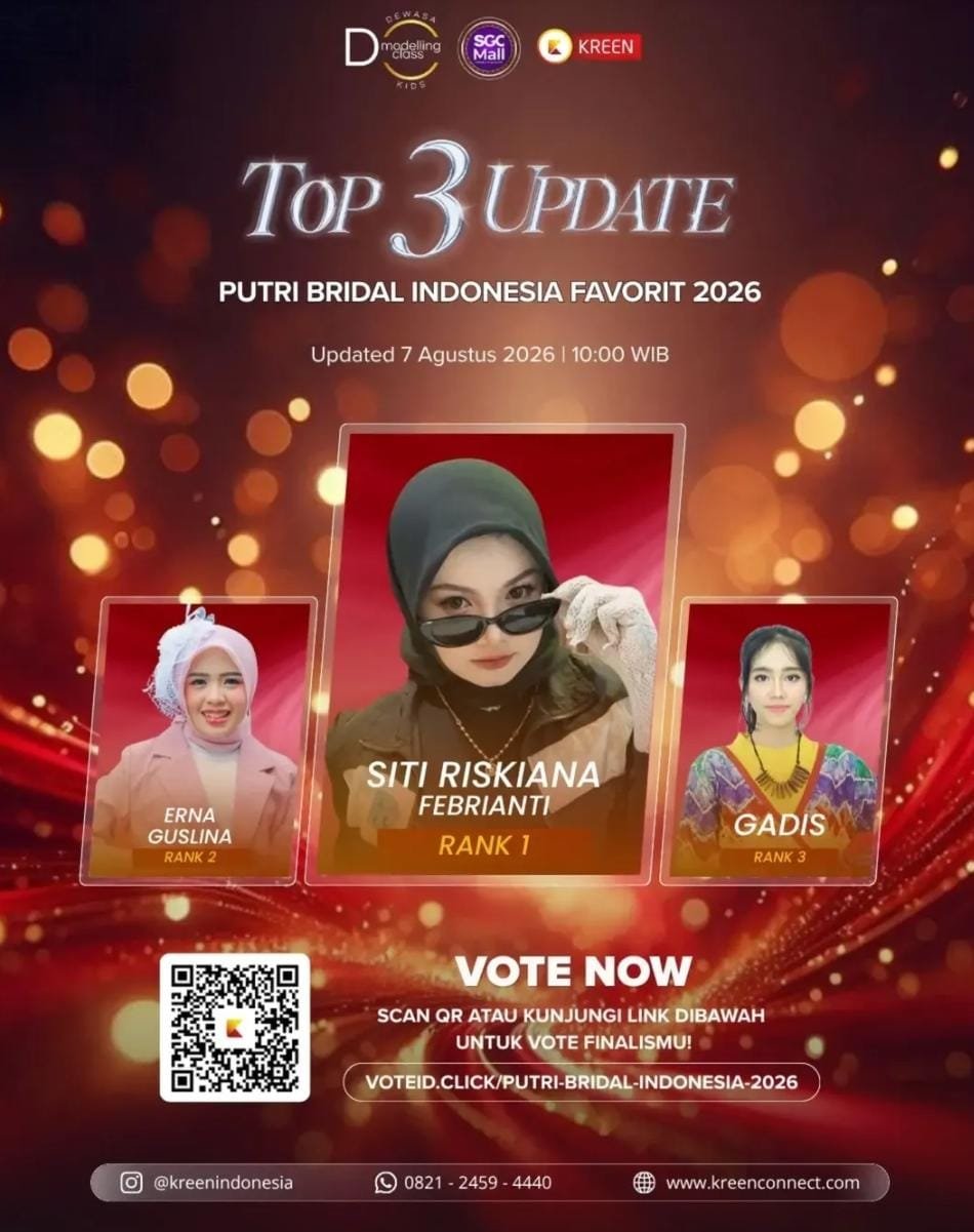 Putri Bridal Indonesia Favorit 2026 Rayakan Pesona Bridal dan Talenta Perempuan, Dukungan Publik Hadir Lewat Kreen Indonesia