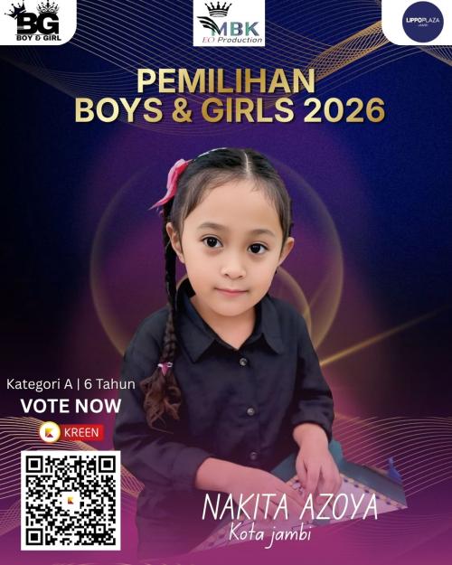 Nakita Azoya Unggul di Voting Pemilihan Boys & Girls 2026; Kreen Indonesia Kawal Dukungan Masyarakat